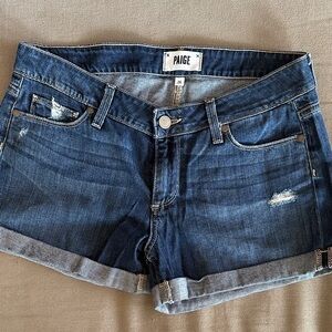 PAIGE Dark Blue Jean Shorts for Women